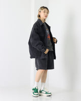 オーバーサイズブラックデニムジャケット / Unisex Oversize Black Denim Jacket