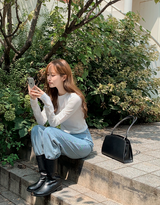 ベーシッククロップロングスリーブTシャツ