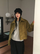 Ato モヘアキルティドブルゾンツーウェイジップアップジャンパー