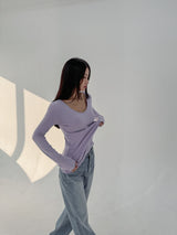 ナッピングVネックロングスリーブTシャツ
