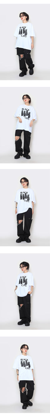 ブラックキャッツショートスリーブTシャツ / Black Cats Short-Sleeved T-Shirt