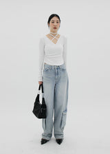 バルーンカーゴデニムパンツ / no.0001 balloon cargo denim pants