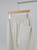 コットンワンタックバンドウエストワイドパンツ / Cotton One Tuck Banded Waist Wide Pants (7 colors)