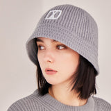 VA Square Applique Knit Bucket Hat / Gray