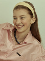 Cream Yellow Satin Headband (6611833127030)