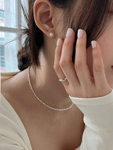 [92.5silver] クラックパールピアス