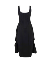 ピンタックジャージードレス/DOZI - Pintuck Jersey Dress _ Black