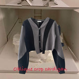 Oblique crop cardigan 