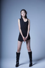 04.DRAPE DRESS TOP BLACK