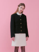 POCKET ROUND TWEED JACKET_BLACK (6612507721846)