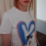 ハートパームツリークロップT / HEART PALM TREE CROP TEE_BEIGE