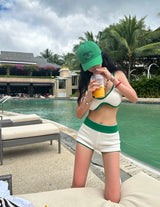 ニットカラービキニスイムウェア