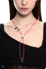 NO.481 [SILVER] サークルコードロックネックレス