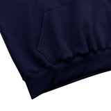 [UNISEX] Faux Shearling-Trimmed Cotton-Jersey Hoodie (Navy) (6656664797302)