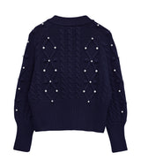 Pearls cable cardigan