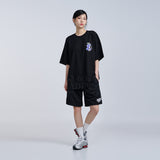 ミニベイビーフェイスパープルダイナソー半袖Tシャツ BLACK