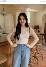 MY クリームスリムフィットベーシックTシャツ