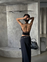 Eiffel Backless Sleeveless Cardigan Set