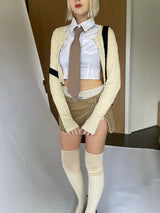 フロムスクールカーディガン / From school cardigan cream  (made)