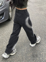 ウェーブプリントデニムパンツ