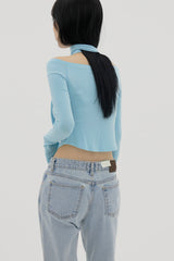 フレアライトブルーブーツカットパンツ / Flared light blue bootcut pants