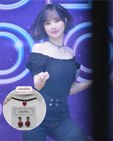 Burgundy Heart Earring and Choker Set