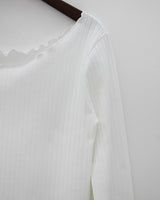 ラフカットリブTシャツ/Rough cut ribbed T-shirt (3color)
