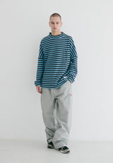 ストライプハイネックプルオーバー / BSR2223FWPO027 STRIPE HIGH NECK PULLOVER BLUE