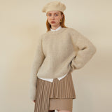 アンバルプリーツスカート / UNBAL PLEATS SKIRT (CARAMEL BEIGE)