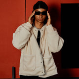 リバーシブルフリースジャンパー/REVERSIBLE FLEECE JUMPER-BLACK