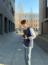 ミニマルVネックニットウェアベスト / LMN Minimal V-neck Knitwear vest (6 colors)