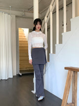 Swan rose see-through cropped hooded sweatshirt