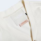 Vネックワッフルカーディガン/DAMP V-NECK WAFFLE CARDIGAN_IVORY