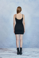 HIDE Lettuce Edge Line Dress (Black) (6570971463798)