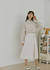 ボタンスカート / button skirt natural