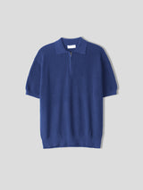 LMNカラーリングハーフジップアップハッチ半袖ニット/LMN Cooling Half Zip-Up Hachi Short-Sleeved Knitwear (9 colors)