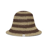 Stripe paper bucket hat Brown