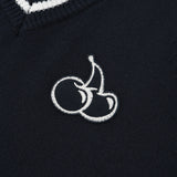 ミドルチェリーⅤネックニットベスト／MIDDLE CHERRY V-NECK KNIT VEST [NAVY]