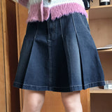 Heta プリーツ デニム ミディ テニス スカート