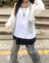 レイヤードリネンキャミソール / Layered linen sleeveless