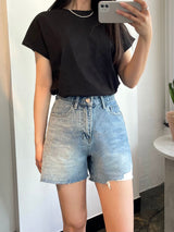 デストロイデニムショートパンツ