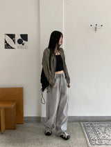 Hilchi See-Through Check Boxy Oversize Fit Long-Sleeved Shirt