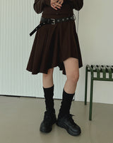 カットアンバランススカート/Cut unbalanced skirt (2color)