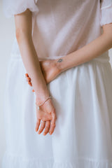 [MADE] Tiny ribbon bracelet (silver)