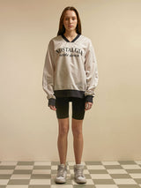 NOSTALGIA SATIN SWEATSHIRT (WHITE) (6675323289718)