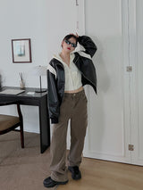 カラー マッチング レザージャケット / color matching leather jacket