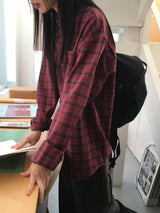 [UNISEX] ディッキーズビンテージチェックブラッシュドアウター長袖シャツ