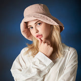 Metal tip over fit bucket hat Pink