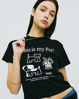 ディスイズマイぺットクロップTシャツ/THIS IS MY PET CROP TSHIRT-BLACK
