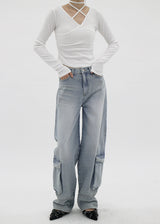 バルーンカーゴデニムパンツ / no.0001 balloon cargo denim pants
